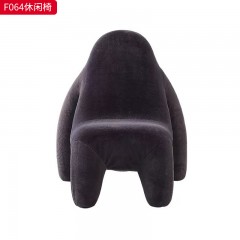 千匠一品 现代风格 优质兔毛布面料+高密度海绵+玻璃钢 时尚大气休闲椅F064-J