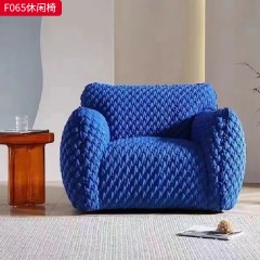 千匠一品 现代风格 优质间面绒布面料+高密度海绵+木框架 时尚大气休闲椅F065-J