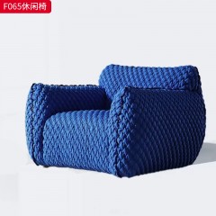 千匠一品 现代风格 优质间面绒布面料+高密度海绵+木框架 时尚大气休闲椅F065-J