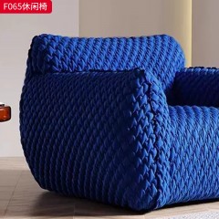 千匠一品 现代风格 优质间面绒布面料+高密度海绵+木框架 时尚大气休闲椅F065-J