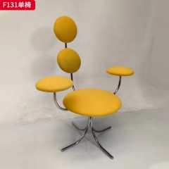 千匠一品 现代风格 优质面料+高密度海绵+木板+不锈钢框架 时尚大气单椅F131-J