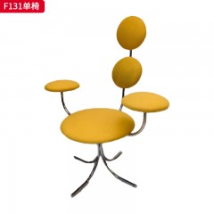 千匠一品 现代风格 优质面料+高密度海绵+木板+不锈钢框架 时尚大气单椅F131-J