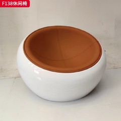 千匠一品 现代风格 皮艺面料+高密度海绵+玻璃钢 时尚大气休闲椅F138-L