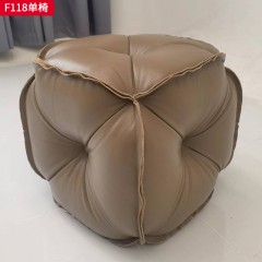 千匠一品 现代风格 真皮面料+高密度海绵+松木框架 时尚大气单椅F188-J