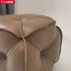 千匠一品 现代风格 真皮面料+高密度海绵+松木框架 时尚大气单椅F188-J