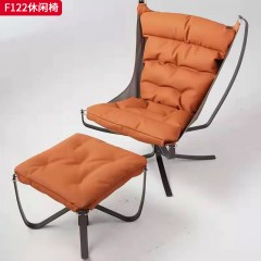 千匠一品 现代风格 仿真皮+特斯林网布+铁架 时尚大气休闲椅F122-J