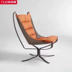 千匠一品 现代风格 仿真皮+特斯林网布+铁架 时尚大气休闲椅F122-J