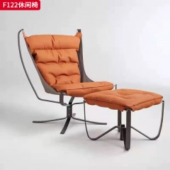 千匠一品 现代风格 仿真皮+特斯林网布+铁架 时尚大气休闲椅F122-J