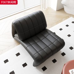 千匠一品 现代风格 优质硅胶皮面料+高密度海绵+铁架 时尚大气休闲椅F067-J