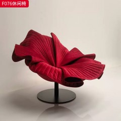千匠一品 现代风格 优质布艺面料+玻璃钢带转盘 时尚大气休闲椅F076-J