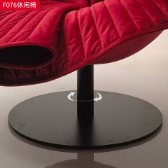 千匠一品 现代风格 优质布艺面料+玻璃钢带转盘 时尚大气休闲椅F076-J