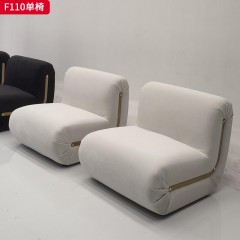 千匠一品 现代风格 布艺面料+高密度海绵+木框架 时尚大气单椅F110-J