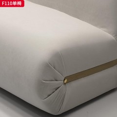 千匠一品 现代风格 布艺面料+高密度海绵+木框架 时尚大气单椅F110-J