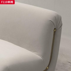 千匠一品 现代风格 布艺面料+高密度海绵+木框架 时尚大气单椅F110-J