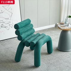 千匠一品 现代风格 绒布面料+定型棉 时尚大气单椅F113-J