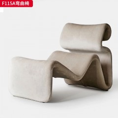 千匠一品 现代风格 布艺面料+定型棉 时尚大气弯曲椅F115A-J