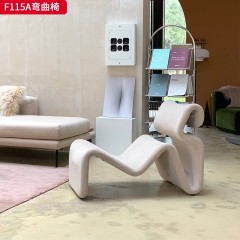 千匠一品 现代风格 布艺面料+定型棉 时尚大气弯曲椅F115A-J