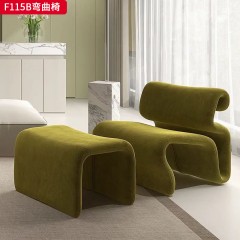 千匠一品 现代风格 布艺面料+定型棉 时尚大气弯曲椅F115B-J
