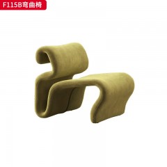 千匠一品 现代风格 布艺面料+定型棉 时尚大气弯曲椅F115B-J