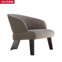 千匠一品 现代风格 布艺面料+高密度海绵+不锈钢拉丝脚架 时尚大气单椅F087B-J