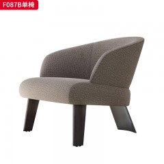 千匠一品 现代风格 布艺面料+高密度海绵+不锈钢拉丝脚架 时尚大气单椅F087B-J