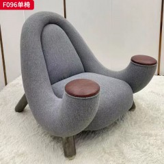 千匠一品 现代风格 布艺面料+高密度海绵+铁架 时尚大气单椅F096-J