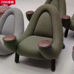 千匠一品 现代风格 布艺面料+高密度海绵+铁架 时尚大气单椅F096-J