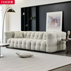 千匠一品 网红沙发棉花糖沙发 现代风格 绒布面料+公仔棉+松木框架 时尚大气沙发F102-J