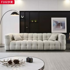 千匠一品 网红沙发棉花糖沙发 现代风格 绒布面料+公仔棉+松木框架 时尚大气沙发F102-J