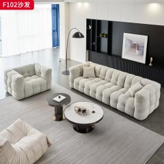 千匠一品 网红沙发棉花糖沙发 现代风格 绒布面料+公仔棉+松木框架 时尚大气沙发F102-J