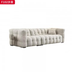 千匠一品 网红沙发棉花糖沙发 现代风格 绒布面料+公仔棉+松木框架 时尚大气沙发F102-J