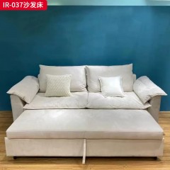 千匠一品 现代风格 皮艺面料+高密度海绵+进口松木+桉木+板+弹簧（靠背五档调节）时尚大气沙发床IR-037-L