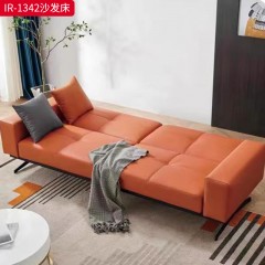 千匠一品 现代风格 皮艺面料+进口松木+桉木+弹簧+五金框架+铁脚+面压喷胶棉 时尚大气沙发床IP-1342-L