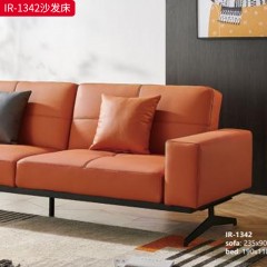 千匠一品 现代风格 皮艺面料+进口松木+桉木+弹簧+五金框架+铁脚+面压喷胶棉 时尚大气沙发床IP-1342-L