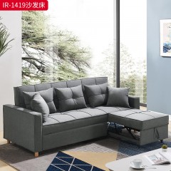千匠一品 现代风格 布艺面料+进口松木+桉木+板+弹簧+全海绵 时尚大气沙发床IR-1419-L