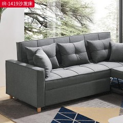 千匠一品 现代风格 布艺面料+进口松木+桉木+板+弹簧+全海绵 时尚大气沙发床IR-1419-L