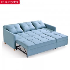 千匠一品 现代风格 布艺面料+进口松木+桉木+板+弹簧+全海绵 时尚大气沙发床IR-1419-L