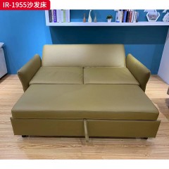 千匠一品 现代风格 皮艺面料+高密度海绵+进口松木+桉木 时尚大气沙发床IR-1955B-L