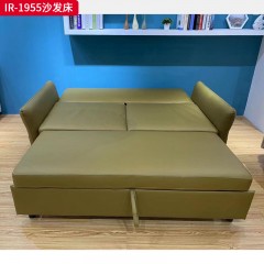千匠一品 现代风格 皮艺面料+高密度海绵+进口松木+桉木 时尚大气沙发床IR-1955B-L