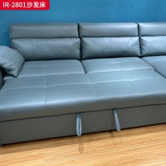 千匠一品 现代风格 皮艺面料+高密度海绵+进口松木+桉木+板+弹簧 时尚大气沙发床IR-2801-L