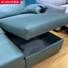 千匠一品 现代风格 皮艺面料+高密度海绵+进口松木+桉木+板+弹簧 时尚大气沙发床IR-2801-L