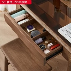 【特价产品】千匠一品 北欧风格 主材白蜡木实木 时尚大气妆台J501/妆凳JS501-L