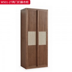 【特价产品】千匠一品 北欧风格 主材白蜡木实木 时尚大气衣柜W501-2/W501-2T-L