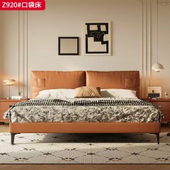 【特价产品】千匠一品 现代风格 油蜡皮+松木框架+10公分钢木床板 时尚大气口袋床Z920-L