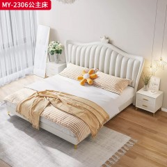 【特价产品】千匠一品 现代风格 金刚皮+松木框架+2*15公分松木静音床板 时尚大气公主床MY-2306-J