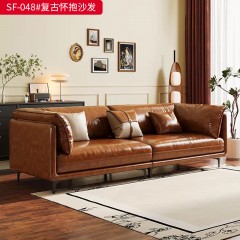 【特价产品】千匠一品 现代风格 生态真皮+松木框架+高密度海绵 时尚大气MY像素沙发/复古怀抱沙发SF-048#-J