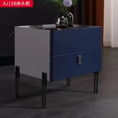 千匠一品 现代风格 E1级环保板+玻璃+实木抽屉+哑光烤漆+回弹导轨+五金底架 时尚大气床头柜AJ15B-J