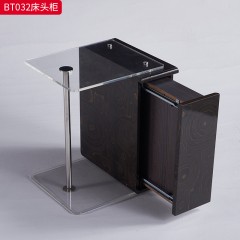 千匠一品 现代风格 E1级环保板+亚克力+实木抽屉+五金+回弹导轨 时尚大气床头柜BT031  BT032-J