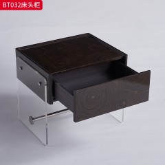 千匠一品 现代风格 E1级环保板+亚克力+实木抽屉+五金+回弹导轨 时尚大气床头柜BT031  BT032-J