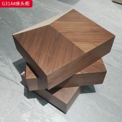 千匠一品 现代风格 E1级环保板+马鞍皮+回弹导轨+实木抽屉+哑光烤漆 时尚大气床头柜G314-L